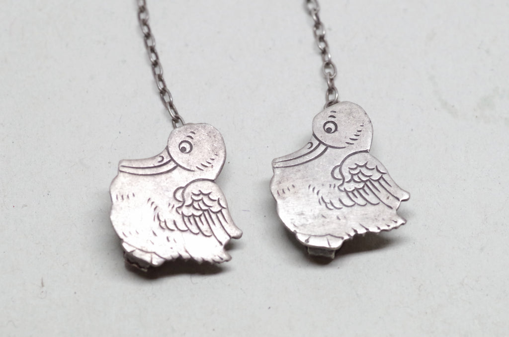 Sterling Silver Stork Bib or Sweater Clips – Put This On